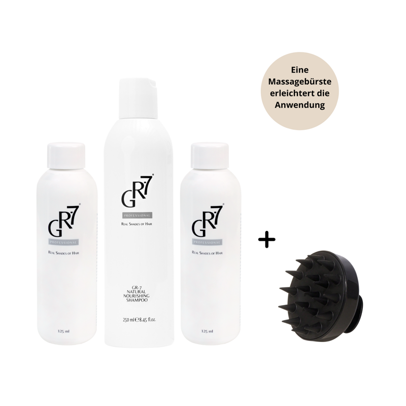 Set gegen graues Haar 2 Stk. GR-7 Tonic + GR-7 Shampoo + Geschenk