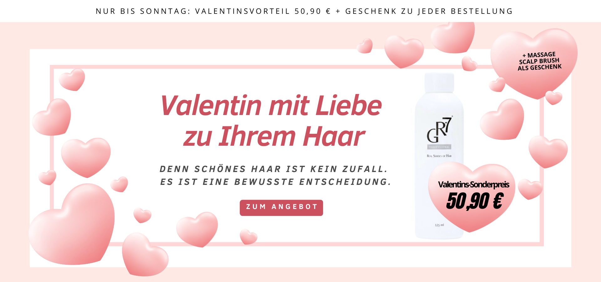 Valentin mit Liebe zum Haar